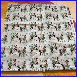 RARE Vintage Blue Walt Disney Mickey Minnie Mouse Mushroom Fabric