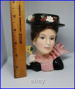 RARE Vintage Disney Head Vase Mary Poppins Umbrella Hat Scarf Headvase
