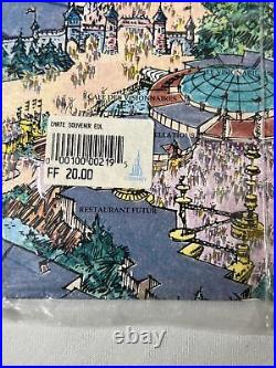 RARE Vintage Euro Disneyland Resort Park Map Carte Souvenir Paris Signed Sam McK