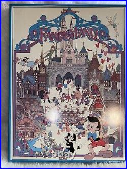 RARE Vintage Walt Disney Productions FANTASYLAND Poster 18 x 24 FRAMED