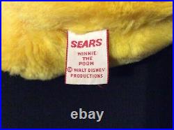 RARE! With TAG ERROR! Vintage Walt Disney Sears Winnie The Pooh Plush bear