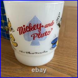 Rare! Fire King Mug Mickey Pluto Walt Disney