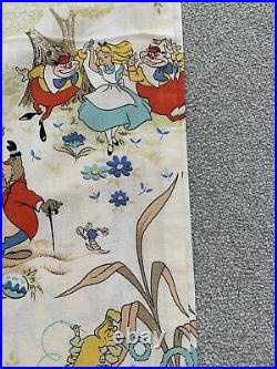 Rare Retro Vintage Walt Disney Alice In Wonderland Fabric Pleat Curtains