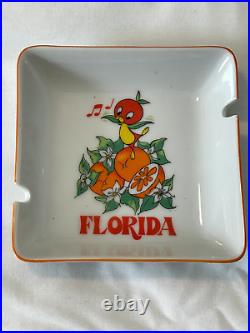 Rare Vintage 1970s Walt Disney Productions Orange Bird Florida Souvenir Ashtray