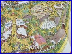 Rare Vintage'80 Walt Disneyland Map Poster Travel Theme Park Poster 30 X 45 in