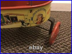 Rare Vintage Tin Litho Walt Disneys Official Davy Crockett Western Prarie Wagon