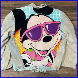 Rare Vintage Walt Disney Co Too Cute Retro Mickey Mouse Towel Jean Denim Jacket