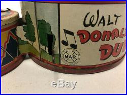 Rare Vintage Walt Disney Donald Duck & Goofy Duet Wind Up Tin Toy by Marx Toys