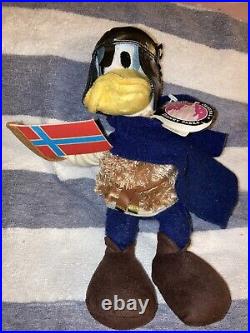 Rare Vintage Walt Disney Parks Norway Donald Duck Bean Bag Plush Souvenir Toy