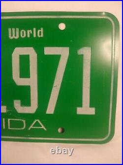 Rare Vintage Walt Disney World Green license Plate Opening October 1971