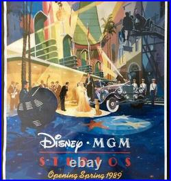Rare! Vintage Walt Disney World MGM Studios Opening 1989 Promotional Poster NEW