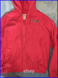 Rare Vintage Walt Disney World Mickey Mouse Red Coat Jacket Hooded Small