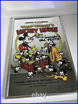 Rare Vtg Walt Disney's Mickey Mouse in Mickeys Pal Pluto Mirror Picture