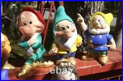 Snow White and The Seven Dwarfs Ceramic Figurines Set Walt Disney Prod VINTAGE