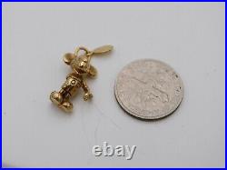 Solid 14k Gold Vintage Original Walt Disney Mickey Mouse Charm Pendant Estate