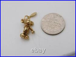 Solid 14k Gold Vintage Original Walt Disney Mickey Mouse Charm Pendant Estate