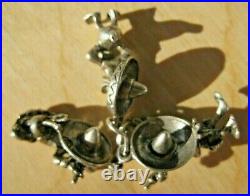 Trio of Vintage Sterling Silver 3-D Walt Disney's The Three Caballeros Charms