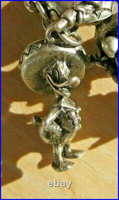Trio of Vintage Sterling Silver 3-D Walt Disney's The Three Caballeros Charms