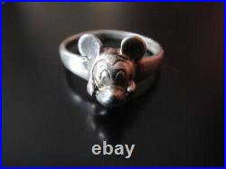 VINTAGE STERLING SILVER MICKEY MOUSE RING Walt Disney Size 7.5