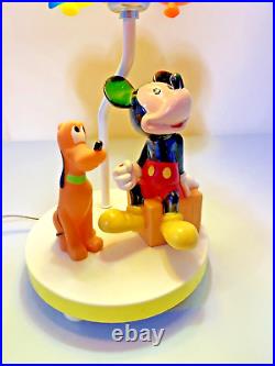 VINTAGE The Walt Disney Company Mickey Mouse Pluto Balloon Lamp/Nightlight WORKS