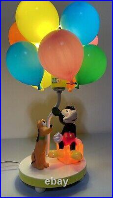 VINTAGE The Walt Disney Company Mickey Mouse Pluto Balloon Lamp/Nightlight WORKS