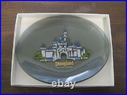 VINTAGE WALT DISNEY PRODUCTIONS Disneyland PRINCESS Castle Gray Glass Plate RARE