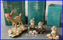 VINTAGE WDCC BAMBI, THUMPER & THUMPERS SISTERS COLLECTION WALT DISNEY Set Of 3