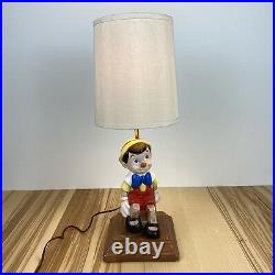 VTG 1974 11 Pinocchio Walt Disney Atlantic Mold Ceramic Lamp Tested M Wellman