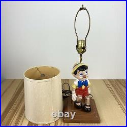 VTG 1974 11 Pinocchio Walt Disney Atlantic Mold Ceramic Lamp Tested M Wellman