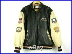 VTG 2001 Walt Disney All Leather Varsity Jacket Mickey Mouse size XL