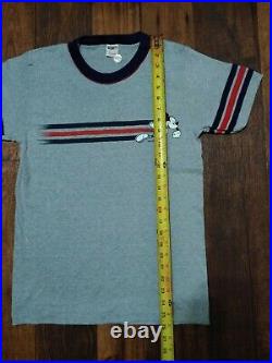 VTG 70s Mickey Mouse Walt Disney Grey M 80s T Shirt 50/50 Thin USA ringer WDP