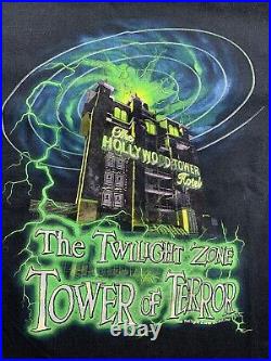VTG 90s Disney Twilight Zone Tower Of Terror Double Sided T Shirt Men's Size L