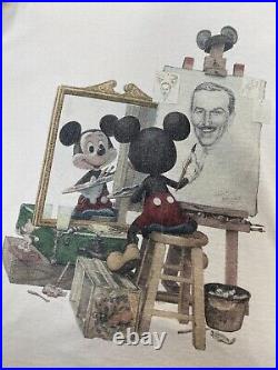 VTG 90s Disney Walt Disney Portrait T Shirt Mickey Mouse Painting Art XL X Large