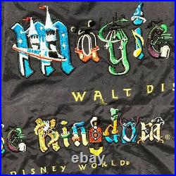 VTG Disney Embroidered Walt Disney World Magic Kingdom Hoodie Spellout Jacket M