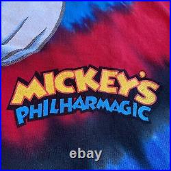 VTG Disney World Donald Duck Through T-Shirt Tie-Dye Mickey's Philharmagic XL