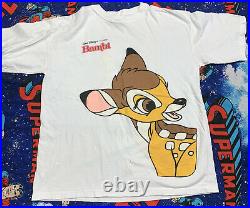 VTG Walt Disney Classic Bambi Movie Promo T-Shirt Double Sided Single Stitch XL