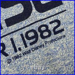 VTG Walt Disney Mens Medium Blue Epcot 1982 Opening Crew Figment Cast T-Shirt M