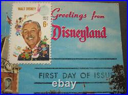 VTg 1968 FDC Walt Disney Disneyland 7 diff Magic Kingdom Postcards RARE USAGE