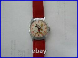 Very Fine Vintage Ingersoll Mickey Mouse US Time Walt Disney Manual Wind Watch