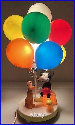 VintageWalt DisneyMickey Mouse & PlutoBalloon Nightlight & LampBoth WorkEUC