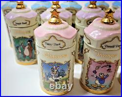 Vintage 14 Piece 1995 Lenox Walt Disney Porcelain Spice Jar Collection
