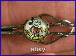 Vintage 1930's Mickey Mouse Jewelry Scarce Tie Slide Clip Pin Walt Disney Brier