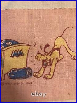 Vintage 1930's Walt Disney Enterprises Fabric Mickey Mouse Sleeping Pluto RARE