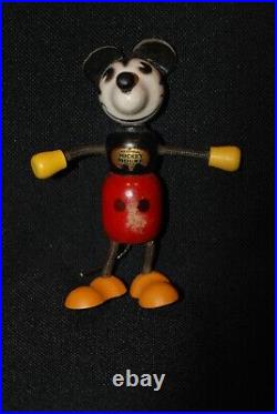 Vintage 1930s 4 Wooden Mickey Mouse Flex Walt Disney Corp
