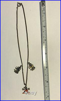 Vintage 1930s Walt Disney Mickey+Minnie Mouse Enamel necklace EXTREMELY RARE