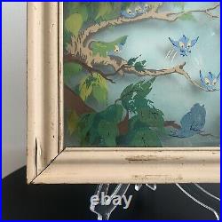 Vintage 1942 Walt Disney Bambi Bluebirds In Spring Multiplane Art Courvoisier