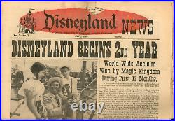 Vintage 1956 Disneyland News Vol 2 No 1 Disneyland Begins 2nd Year Walt Disney