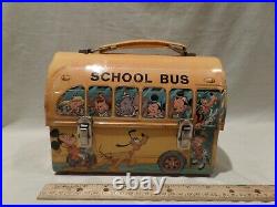 Vintage 1960's Walt Disney Metal Dome School Bus Lunch Box