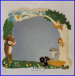 Vintage 1960's Walt Disney Productions Bambi Wall Mirror Framed 23 X 21