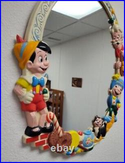 Vintage 1960s Pinocchio Walt Disney Sentinel Creations New York 17 x 21 Mirror